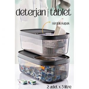 İndirimvar MultiBox Deterjan Tablet Kutusu Sürgülü Kapak 5 Litre 2 ADET 718473