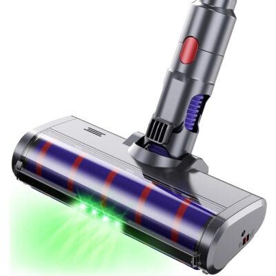 Dyson V7 V8 V10 V11 V15 Için Elektrikli Süpürge Kafası LED Yeşil Işıklı Sert Zeminler Için Yumuşak Rulo Fırça