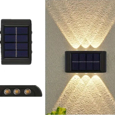 Güneş Enerjili Solar Duvar Apliği Dış Mekan Hava Koşullarına Dayanıklı Bahçe Villa Dekoratif Aydınlatma, Işık Sensörü Kontrolü ile