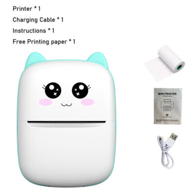 Kablosuz Bağlantı Özellikli Taşınabilir Mini Termal Yazıcı, USB Şarj Edilebilir